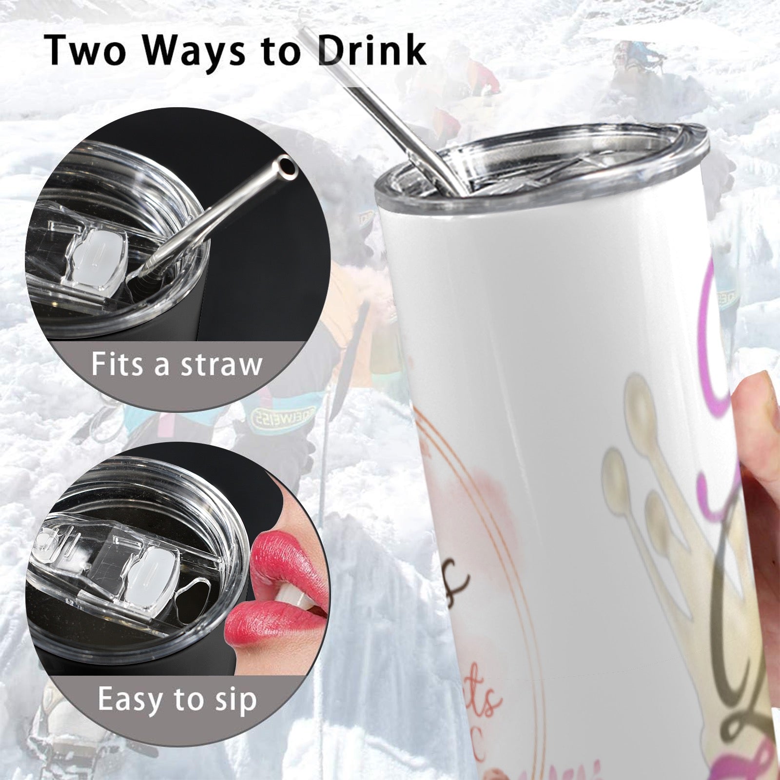 20oz Tall Skinny Tumbler with Lid and Straw