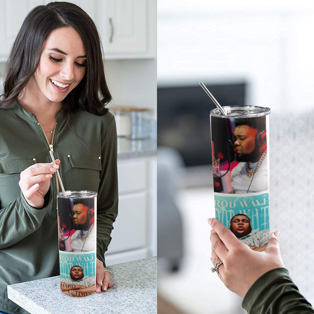 Rod Wave 20oz Tall Skinny Tumbler with Lid and Straw