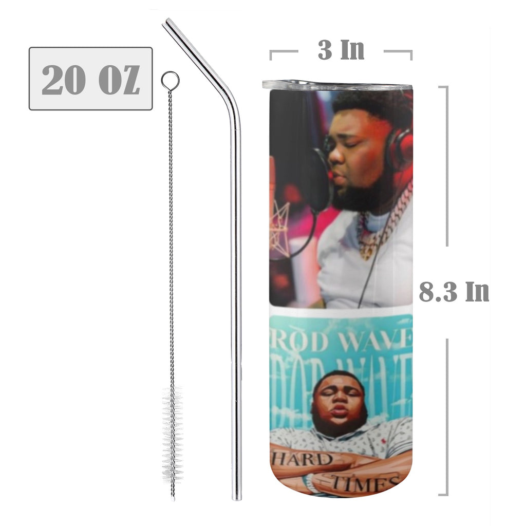 Rod Wave 20oz Tall Skinny Tumbler with Lid and Straw