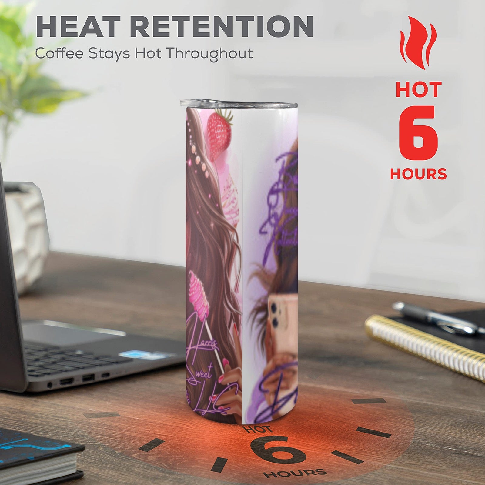 20oz Tall Skinny Tumbler with Lid and Straw